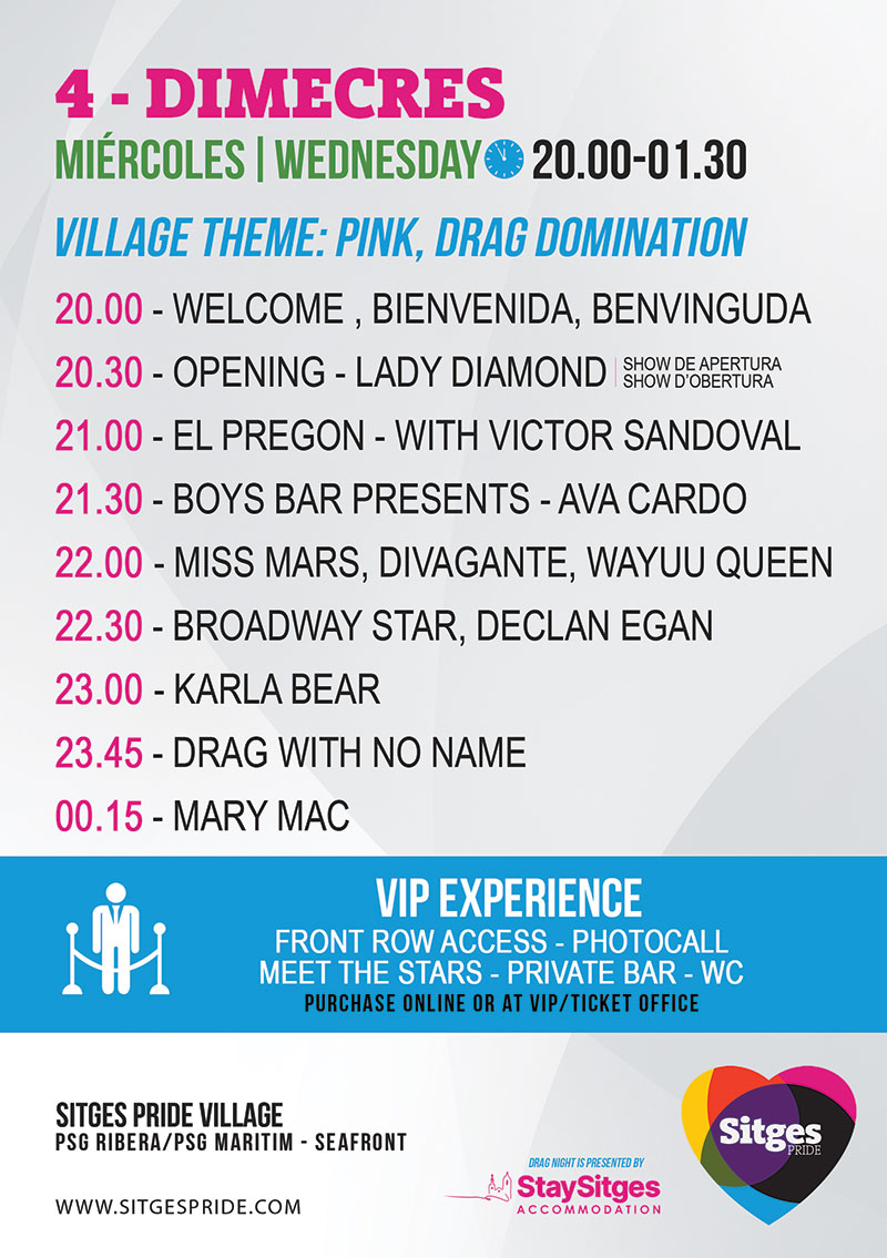 Wednesday Sitges Pride Program 2025