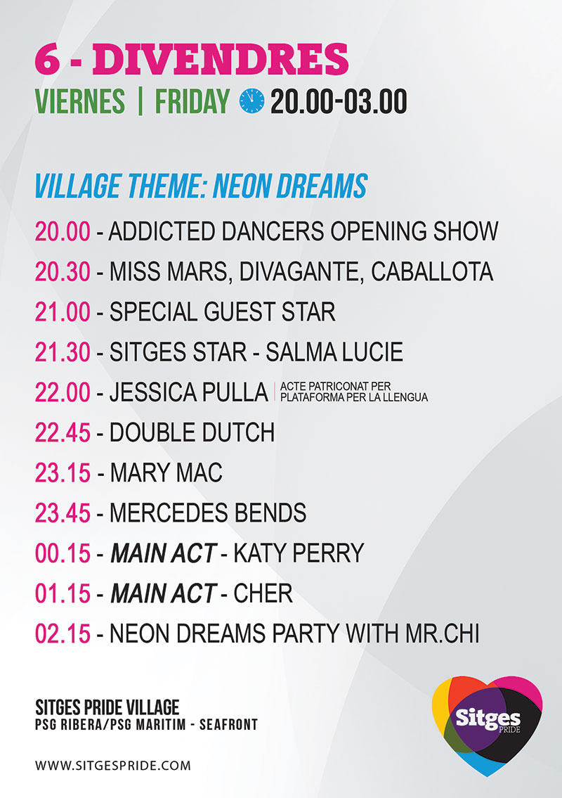 Friday Pride Program 2025 Sitges